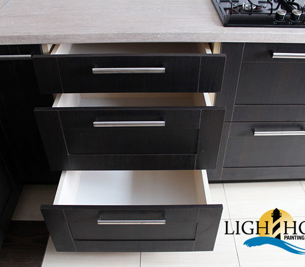 a black and white drawer