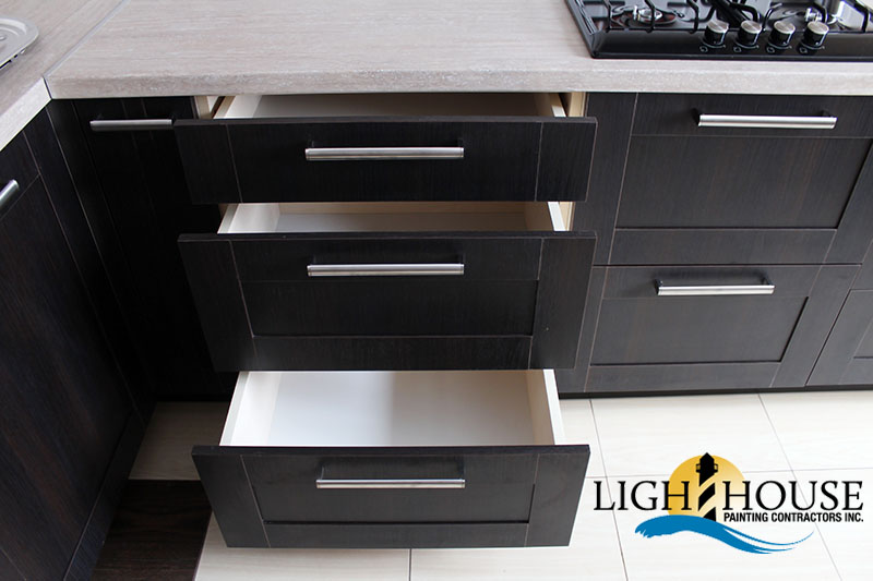 a black and white drawer